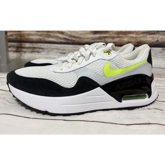 Nike Men\'s Air Max SYSTM Casual Sneaker Shoe White/Black/Neon Green Sz 9.5